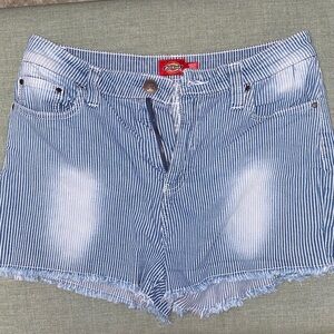 Dickies Women's Blue Pinstripe Jean Shorts